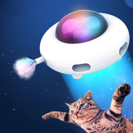 UFO Cat Toy - Electric Smart Flying Saucer Interactive Teaser