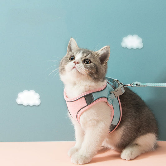 Cat Harness - Reflective Vest-Style Chest Strap for Safe Outdoor Walking