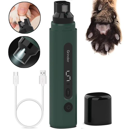 Elektrischer Hundepfotenfeilen Nageltrimmer Wiederaufladbare Katzen-Nagelfeilen Super Leise Mit 5-Geschwindigkeits-Einstellung Für Kleine Mittlere Große Hunde Katzen Krallenpflege Haustierprodukte
