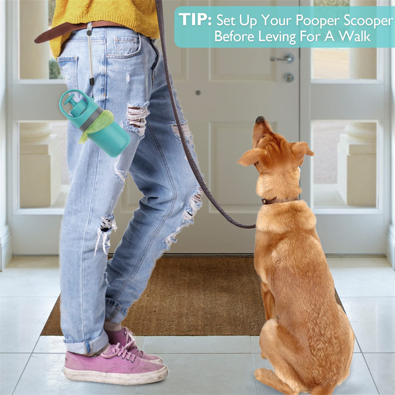 Tragbarer leichter Hundekot-Schaufel mit integriertem Kotbeutelspender, Acht-Klaue-Schaufel für Haustier-Toilettenpicker, Haustierprodukte