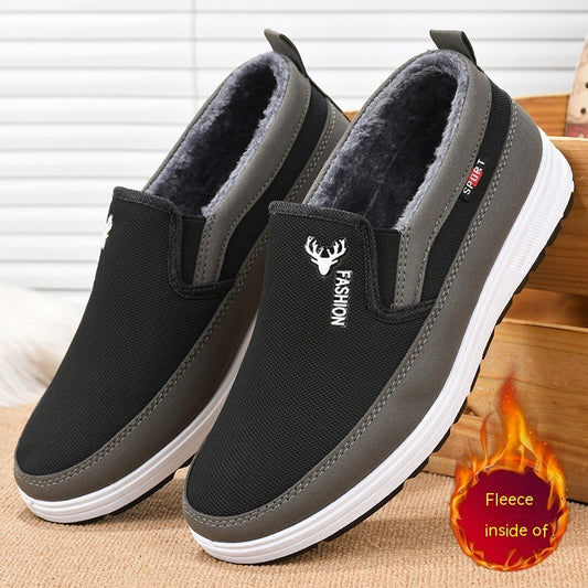 Men's Casual Autumn And Winter New Cotton-padded Shoes With Velvet