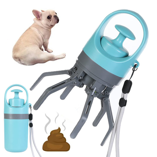 Tragbarer leichter Hundekot-Schaufel mit integriertem Kotbeutelspender, Acht-Klaue-Schaufel für Haustier-Toilettenpicker, Haustierprodukte