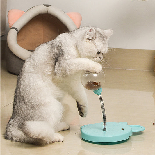 Haustierfutterspender Katzenspielzeug Haustiere leckende Futterkugel selbstspielender Kippball lustiger Schwingfutterspender Puzzlespielzeuge Spieltraining Spender Schüssel