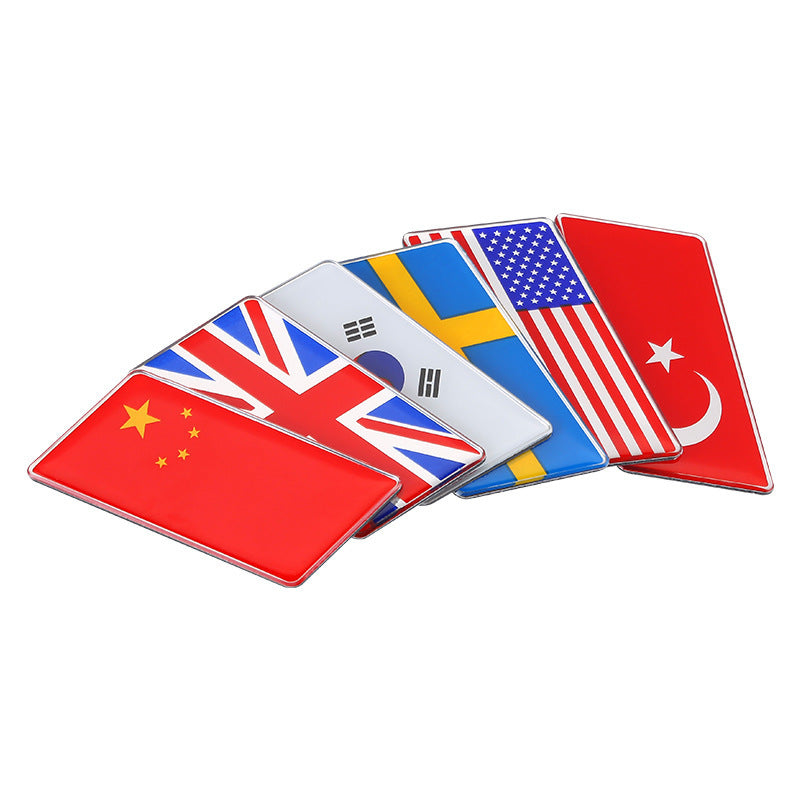 Nationalflagge Auto Aufkleber Metall Kristall Schwanzanhänger