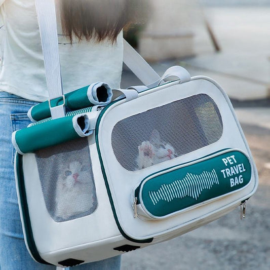 Tragetasche für Haustiere Weichseitige Zusammenklappbare Tragbare Haustier-Reise-Tragetasche Tragetasche für Hunde Katzen Fluggesellschaft genehmigte Tragetasche Weichseitig, Zusammenklappbare Reise Welpen-Tragetasche Haustier-Reise-Tragetasche Adequat