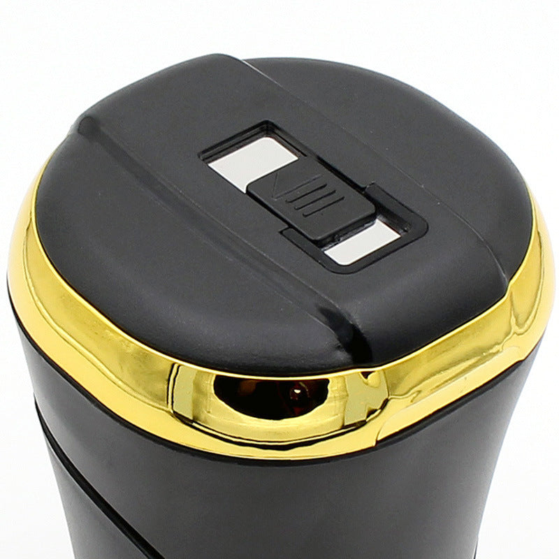 Push-Pull Feuerzeug Zubehör Rauchfrei Abnehmbar USB Wiederaufladbar Auto Aschenbecher Zuhause Tragbar Geruchsdicht Mit Deckel LED Blau Licht