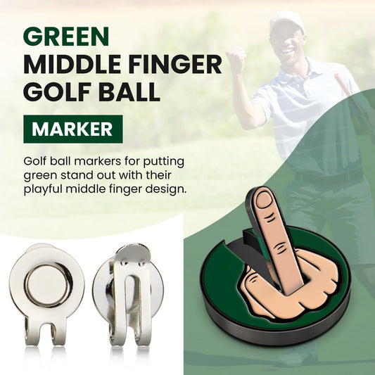Golf Hat Clip 25mm Round Coin Vertical Middle Finger Ballmar