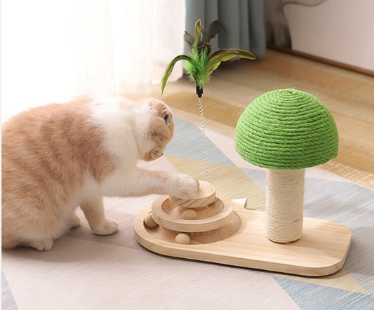 Haustier Katzenbaum Spielzeug Katzen Kratzsäule Haustiermöbel Kratzsäule Katzen Krallenkratzer Doppelte Sisal Bälle Katzenzubehör