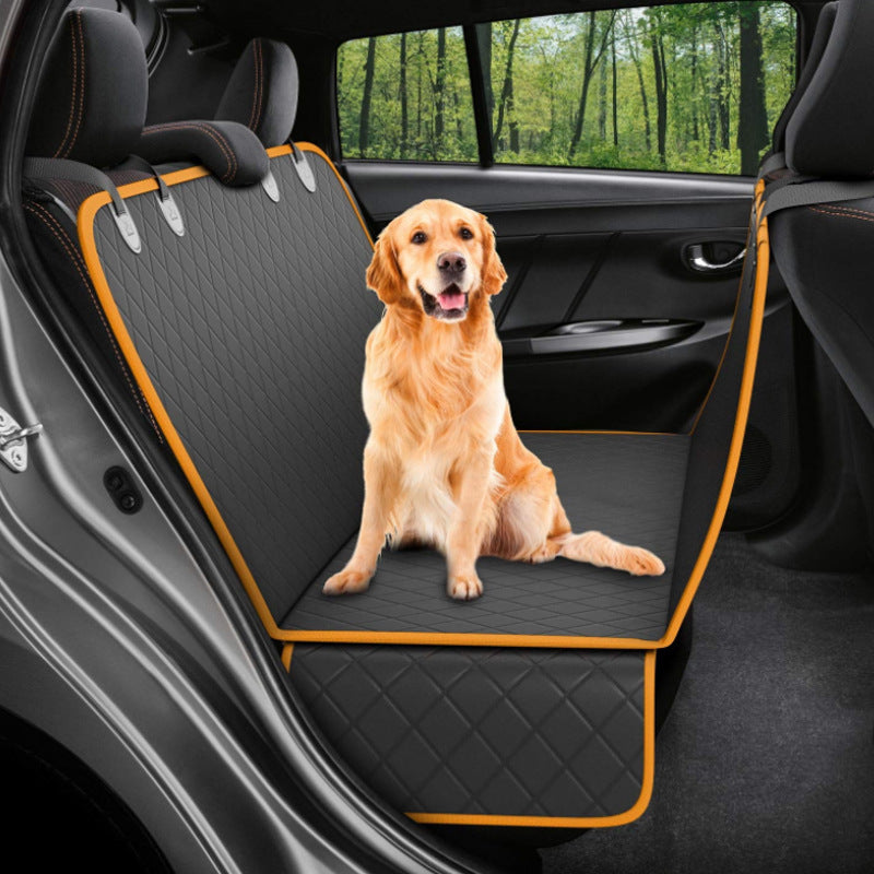 Hund Autositzbezug Sichtnetz Haustierträger Hängematte Sicherheitsprotektor Rücksitzmatte mit Reißverschluss und Tasche für Reisen