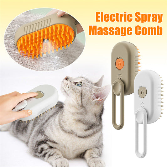 Katzen-Dampfbürste Dampf-Hundebürste 3 In 1 Elektrische Sprüh-Katzenhaarbürsten Für Massage Haustierpflege Kamm Haarentfernungskämme Haustierprodukte