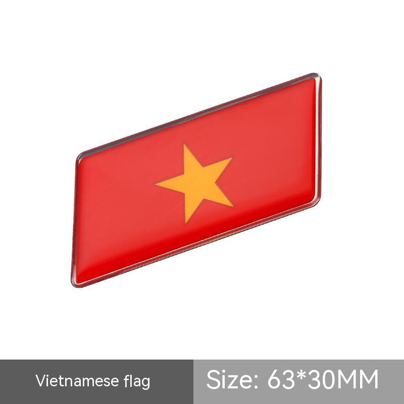 Nationalflagge Auto Aufkleber Metall Kristall Schwanzanhänger
