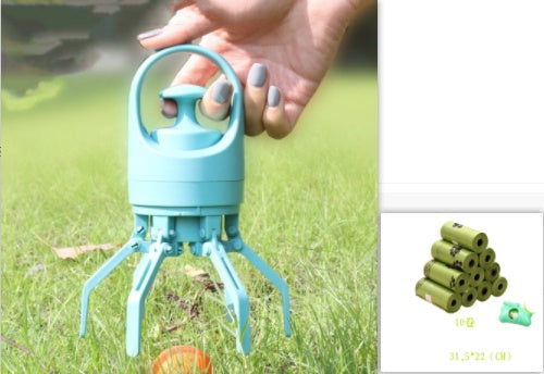 Tragbarer leichter Hundekot-Schaufel mit integriertem Kotbeutelspender, Acht-Klaue-Schaufel für Haustier-Toilettenpicker, Haustierprodukte