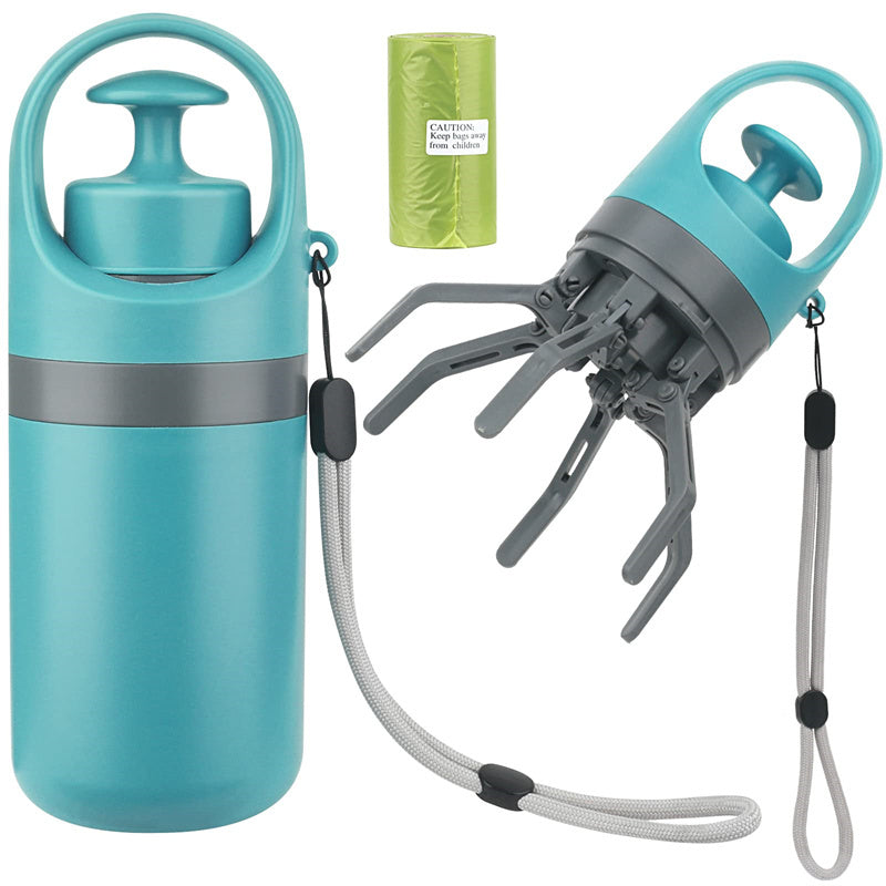 Tragbarer leichter Hundekot-Schaufel mit integriertem Kotbeutelspender, Acht-Klaue-Schaufel für Haustier-Toilettenpicker, Haustierprodukte