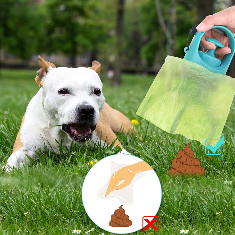 Tragbarer leichter Hundekot-Schaufel mit integriertem Kotbeutelspender, Acht-Klaue-Schaufel für Haustier-Toilettenpicker, Haustierprodukte