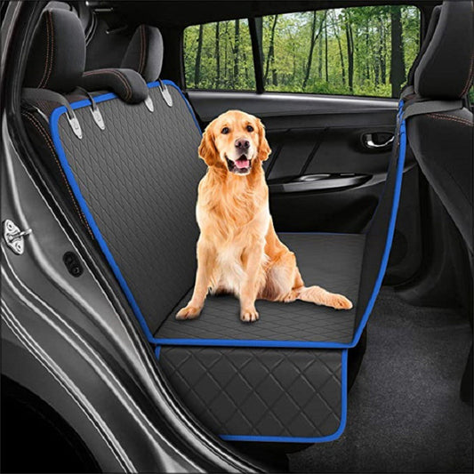 Hund Autositzbezug Sichtnetz Haustierträger Hängematte Sicherheitsprotektor Rücksitzmatte mit Reißverschluss und Tasche für Reisen