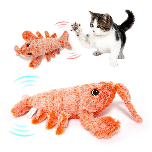 Haustier Spielzeug Elektrische Springende Garnele USB Aufladung Simulation Hummer Lustiges Katzen Plüsch Haustier Spielzeug